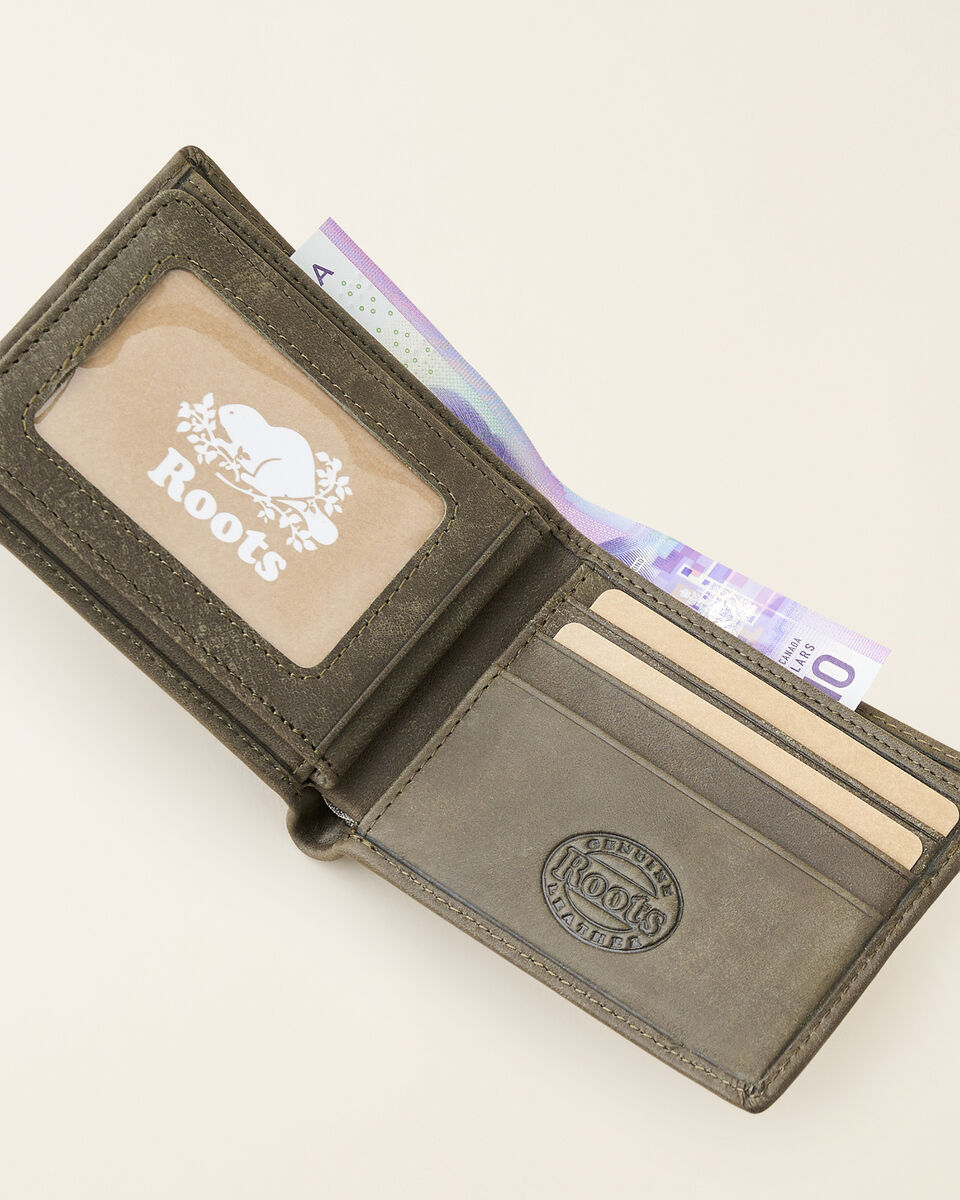 Portefeuille mince à rabat latéral en cuir Tribe