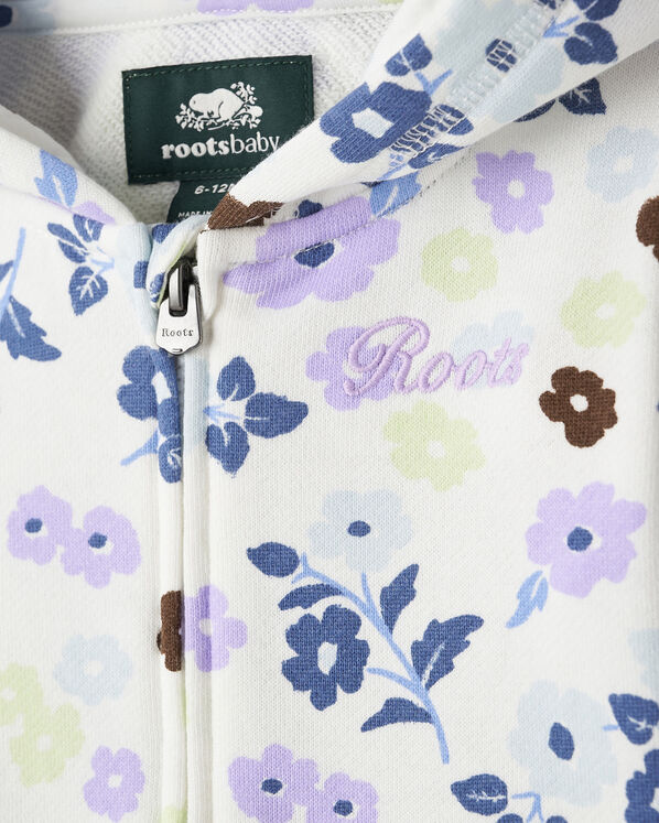 Chandail &agrave; capuchon et glissi&egrave;re &agrave; motif floral pour b&eacute;b&eacute;