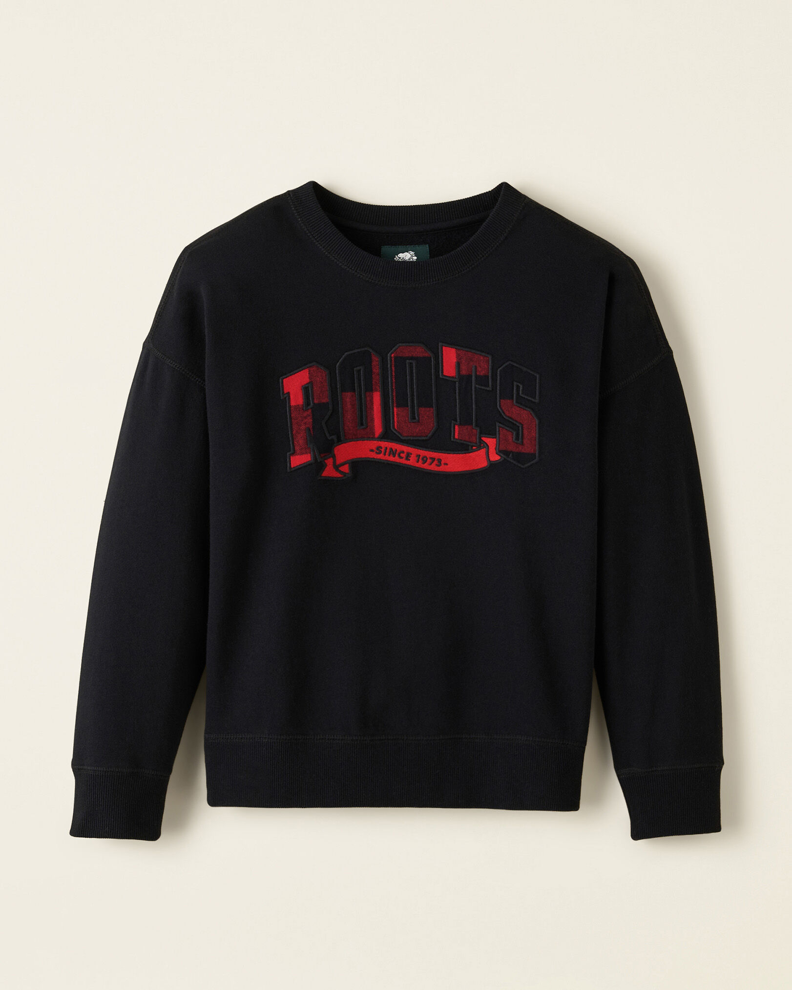 Plaid crew neck sweatshirt discount