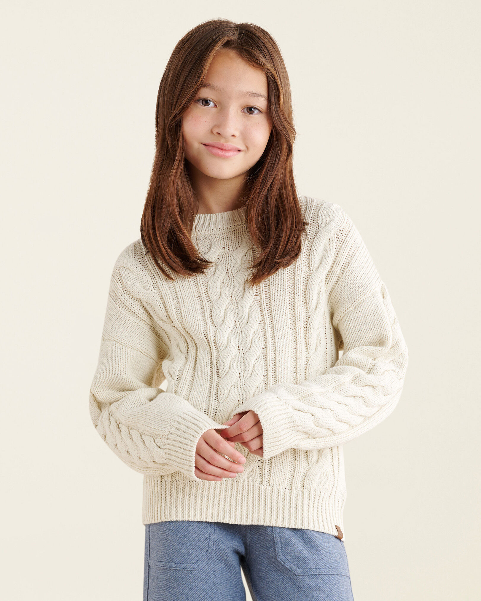 Kids Cable Crew Sweater Tops Roots