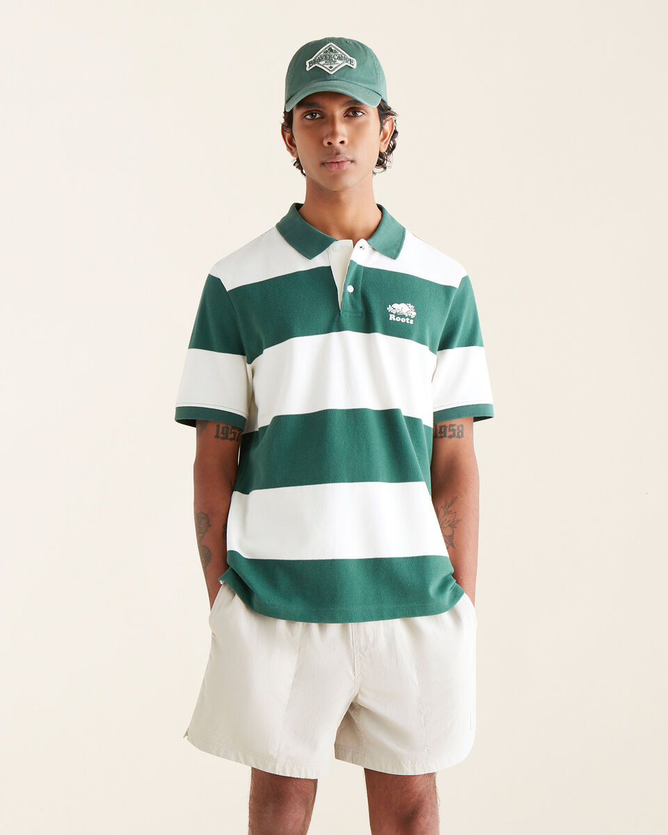 Polo en coton piqué à rayure rugby