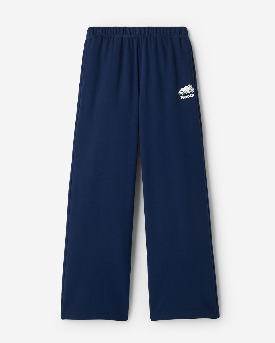 Pantalon &agrave; jambe large en molleton de coton bio Cooper