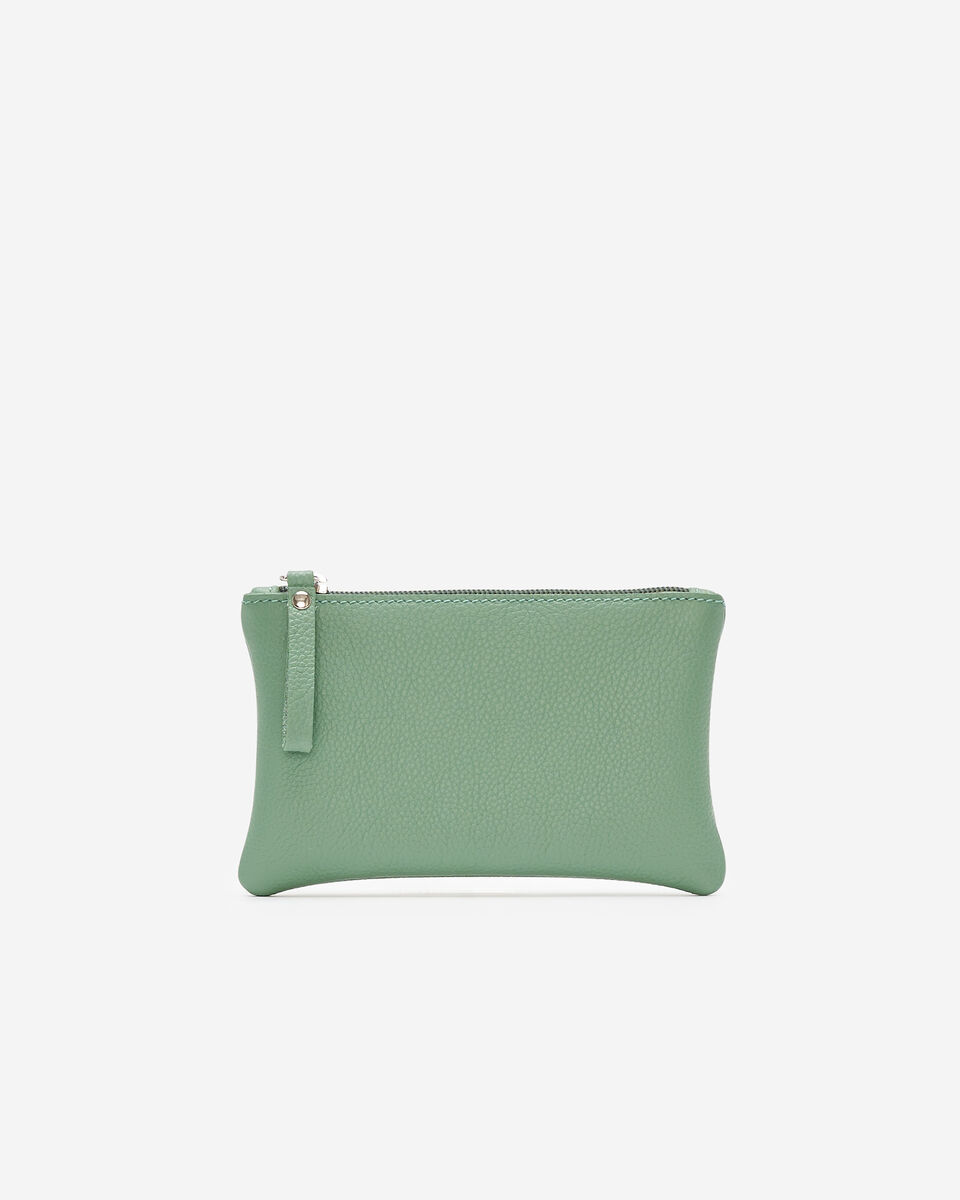 Pochette moyenne à glissière en cuir Cervino