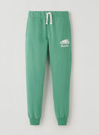 Pantalon ajusté à cheville côtelée en molleton de coton bio pour fille