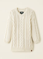 Robe en tricot à col en V et torsades pour toutes-petites