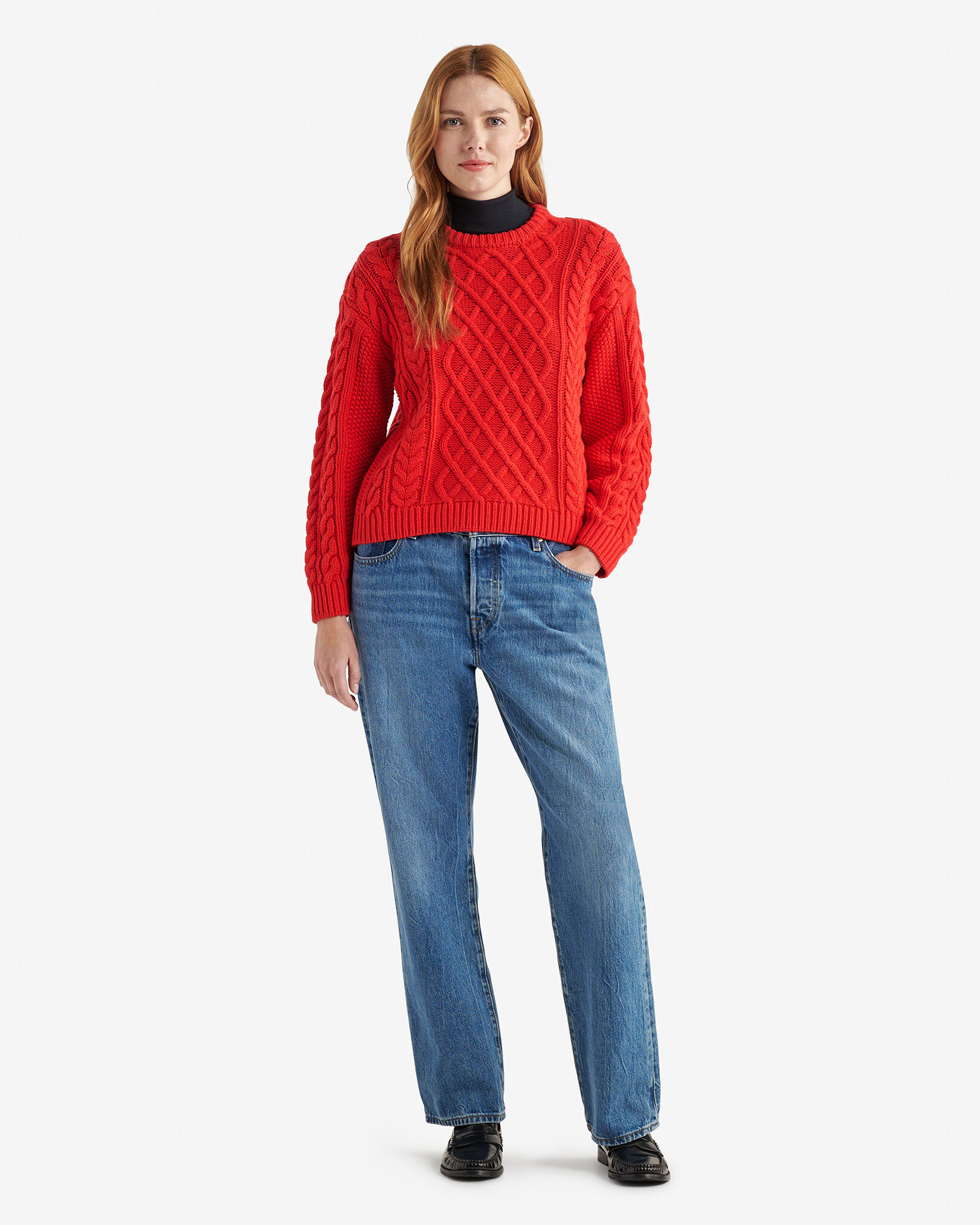 Chandail en tricot à torsades