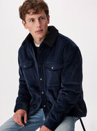 Manteau en velours c&ocirc;tel&eacute; et mouton molletonn&eacute;