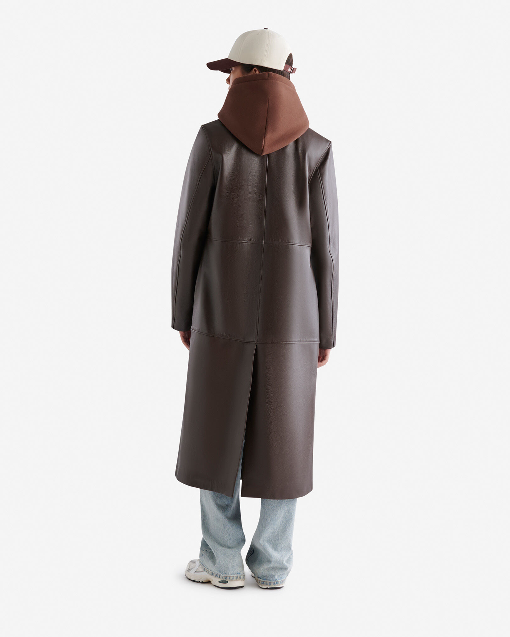 Womens Leather Trench Lake
