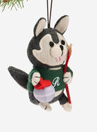 Curling Husky Ornament