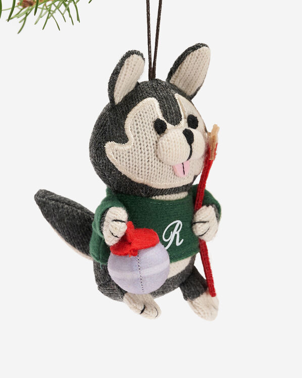 Curling Husky Ornament