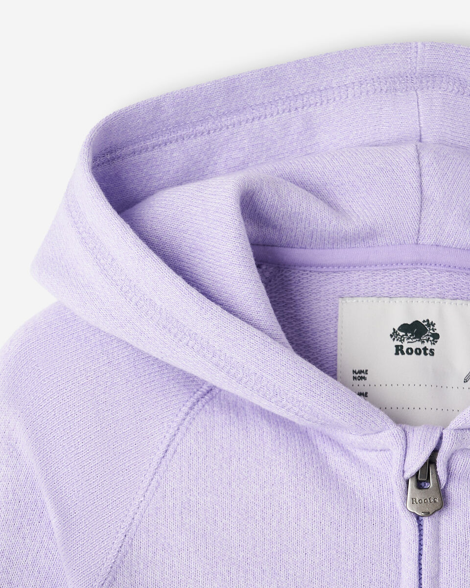 Chandail original &agrave; capuchon et glissi&egrave;re en jersey bouclette de coton bio pour tout-petits