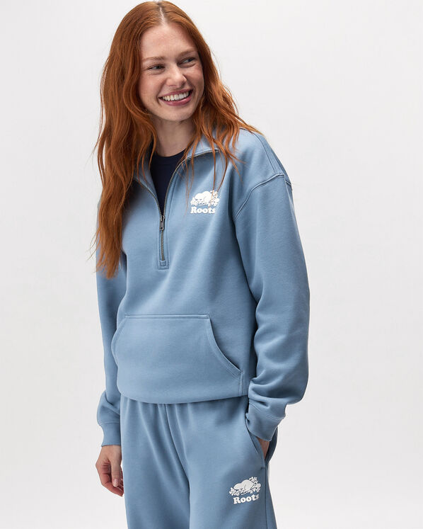 Chandail &agrave; col &agrave; glissi&egrave;re d&eacute;contract&eacute; en coton bio Cooper
