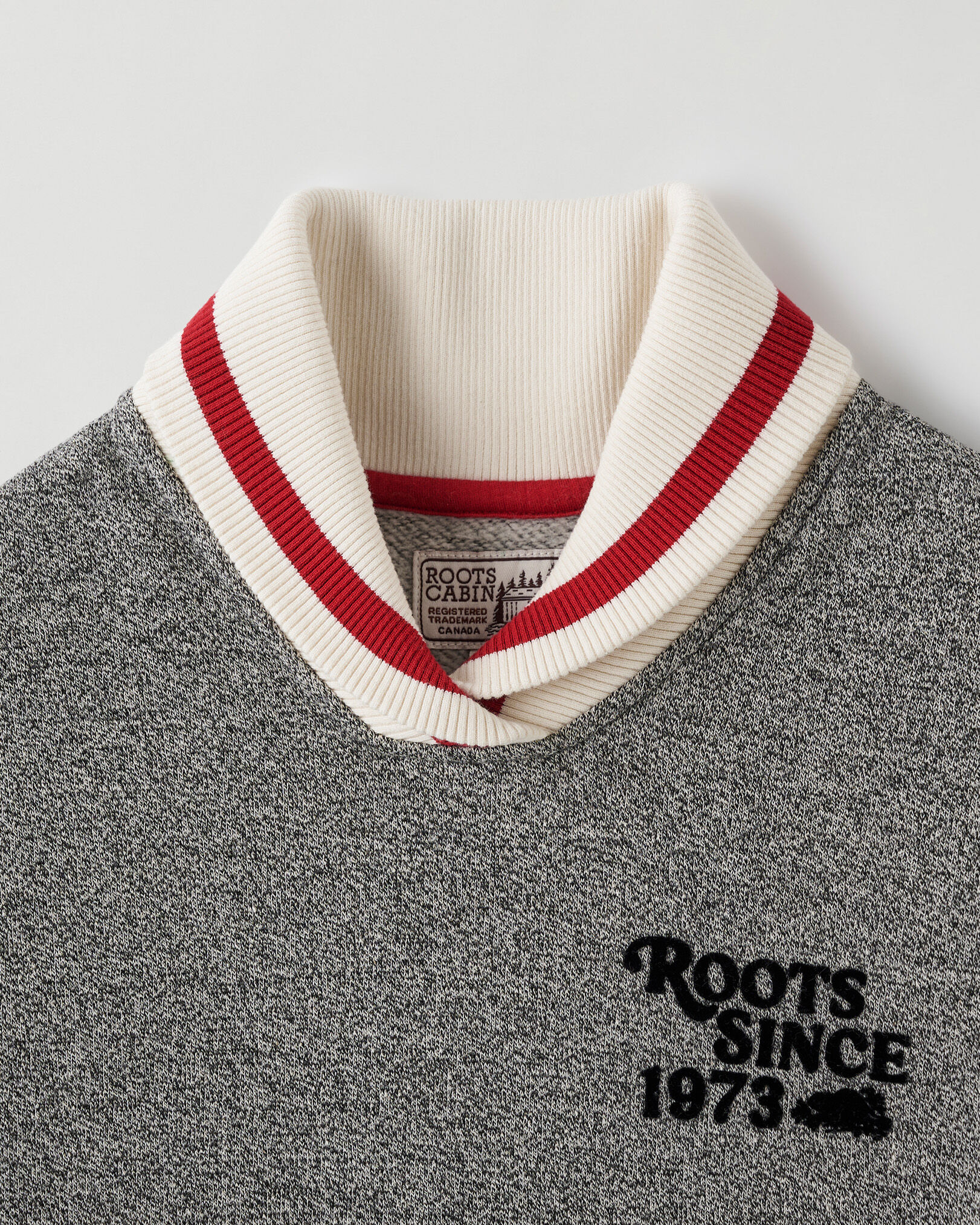 Shawl neck clearance sweatshirt