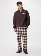 Plaid Applique Quarter Zip