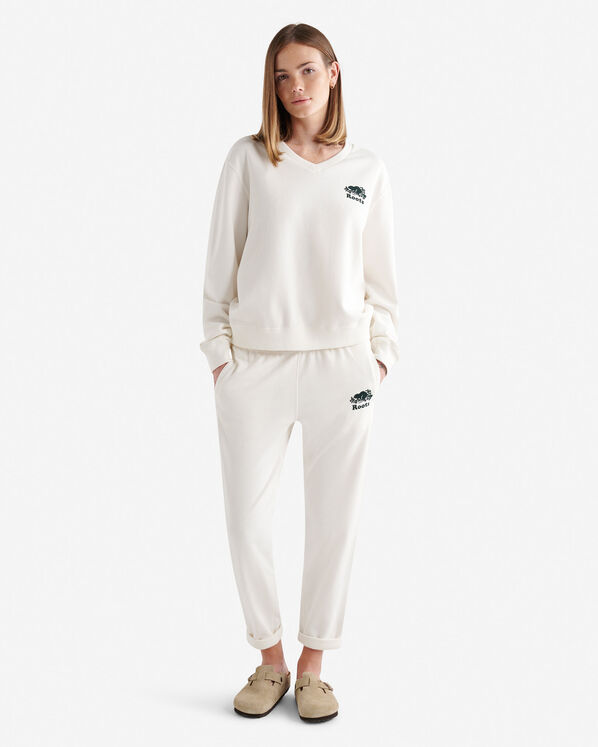 Chandail col en V en molleton de coton bio Cooper