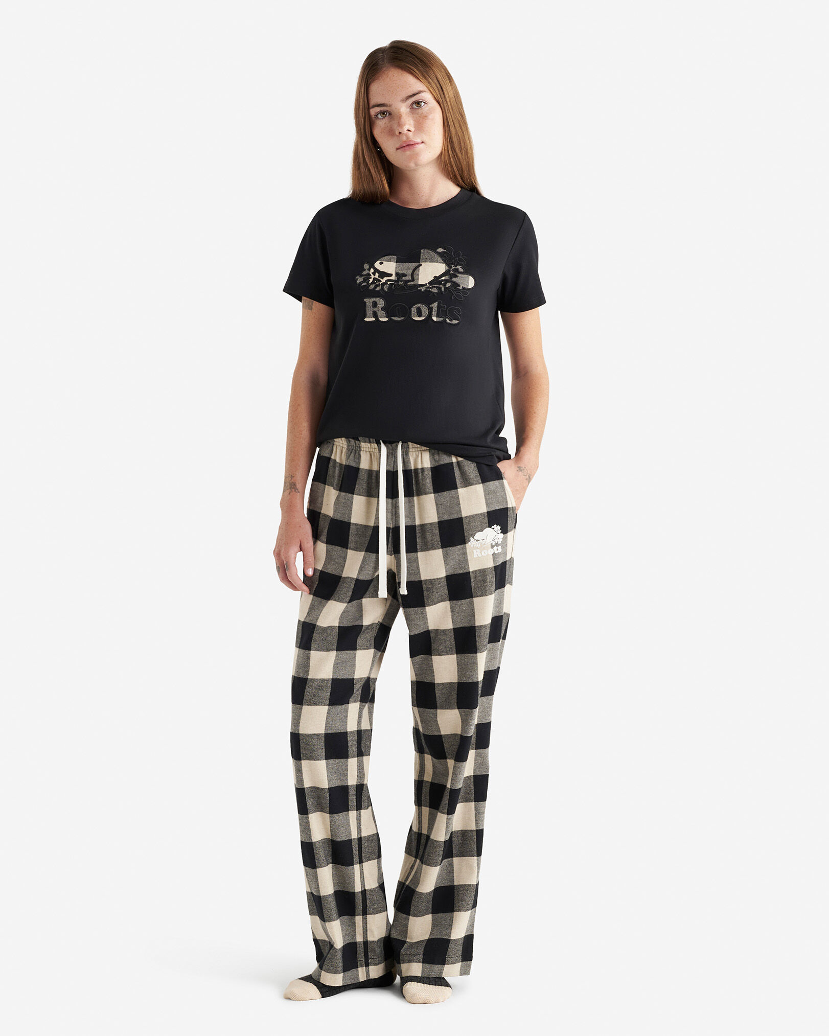 Pantalon De Pyjama Homme En Coton à Carreaux - Taille élastique Avec Cordon - Poches Latérales - Coupe Droite - 3