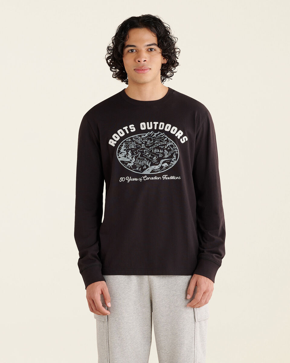 Mens Whimsical Map Long Sleeve T-Shirt