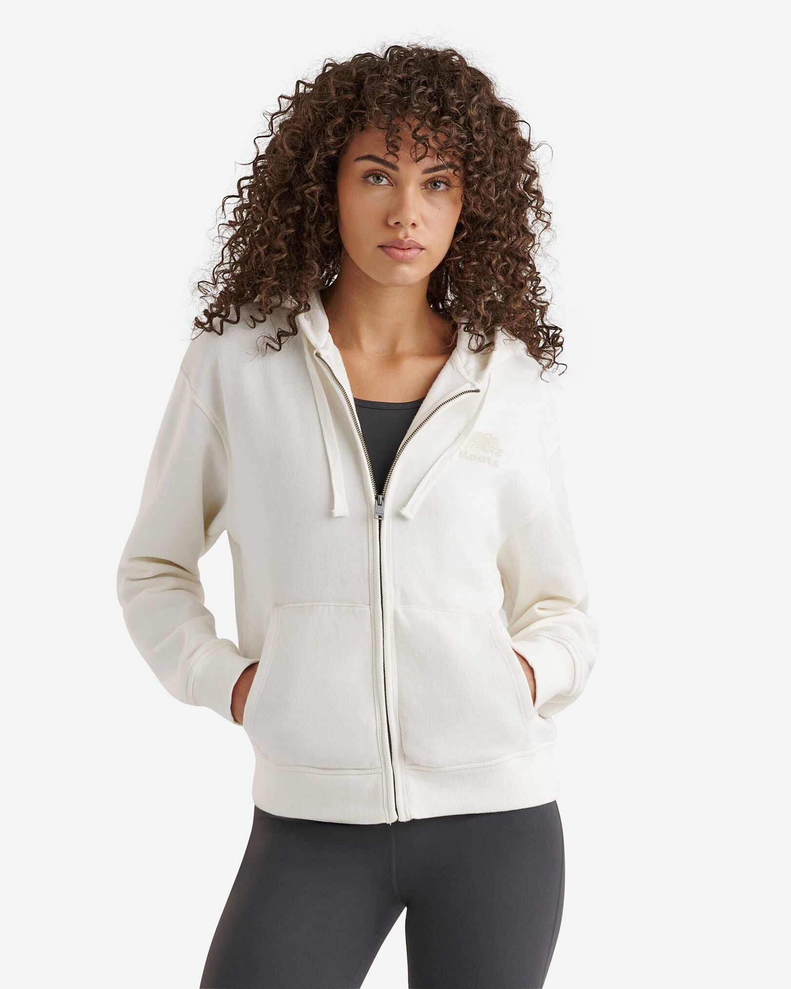 Roots white hoodie top