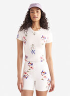 Renew Knit Floral Crop T-Shirt