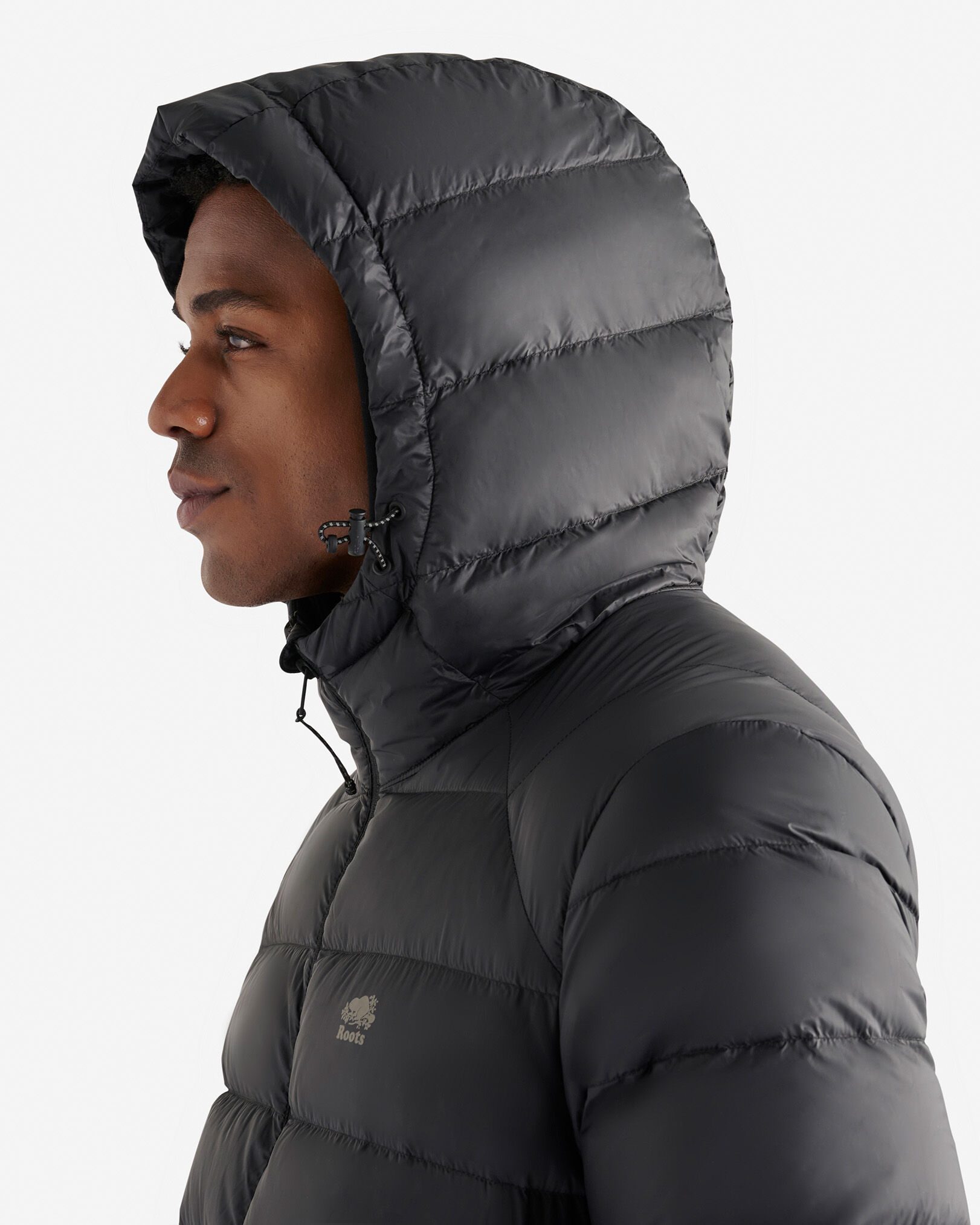 Roots Lawren Packable Hooded Down Jacket in Black