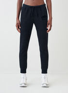 Pantalon original ajusté à cheville côtelée en molleton de coton bio