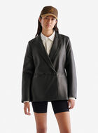 Womens Leather Double Breasted Blazer