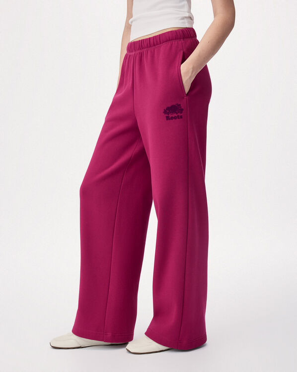 Pantalon molletonn&eacute; en coton biologique &agrave; jambe large Cooper 
