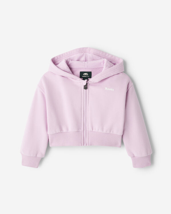 Toddler Girls Summer Cloud Cropped Bubble Full Zip Hoodie