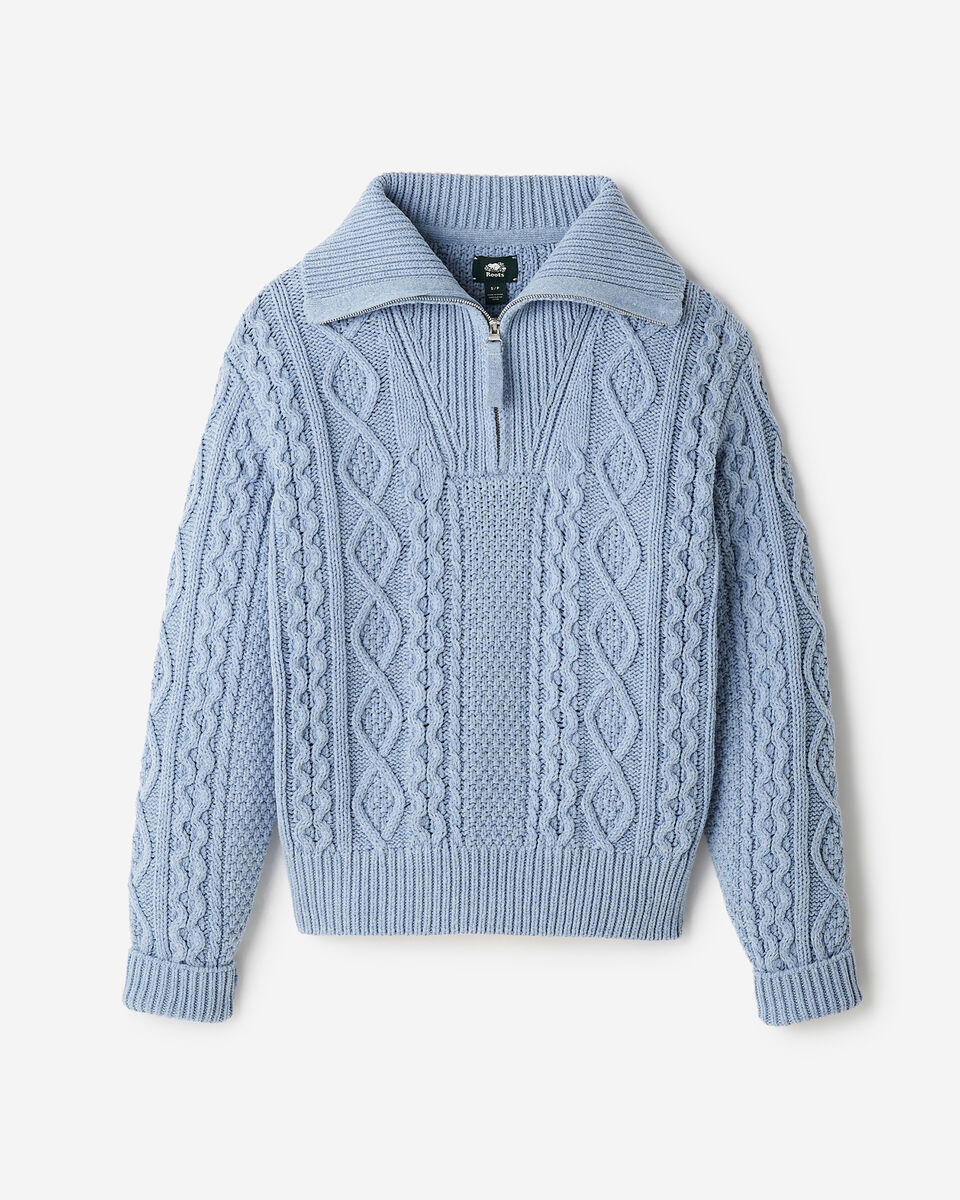 Cable Knit Quarter Zip Sweater