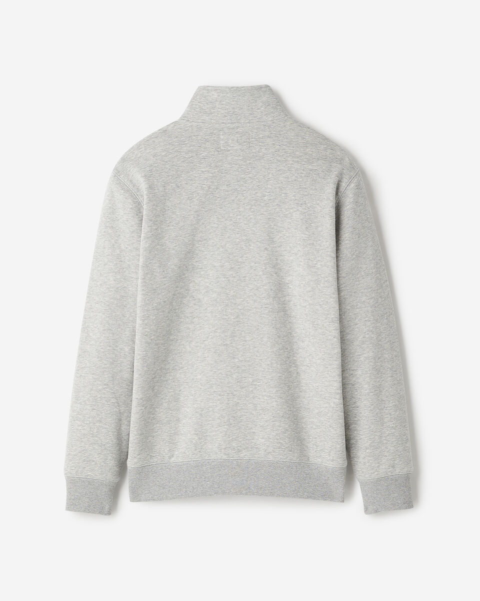Chandail demi-glissi&egrave;re original &agrave; capuchon en jersey bouclette en coton bio