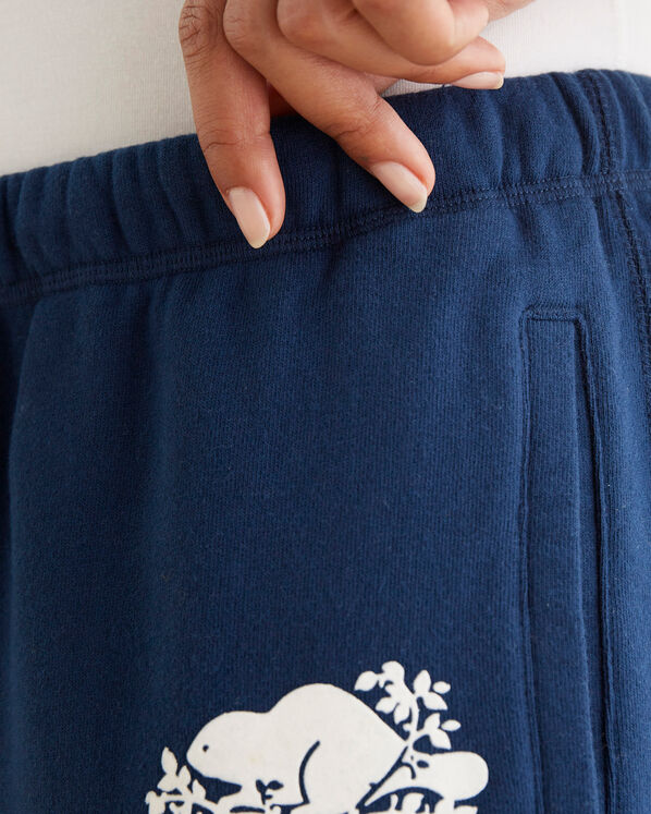 Pantalon original ajusté à cheville côtelée en molleton de coton bio Pantalon original ajusté à cheville côtelée en molleton de coton bio