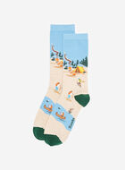 Adult Beaver Canoe Print Sock