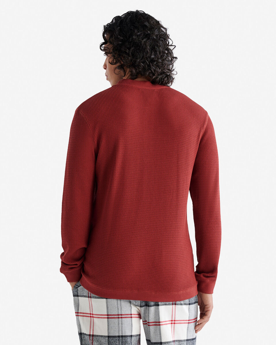 Chandail henley gaufré à manches longues 