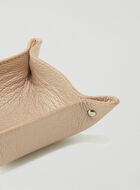 Small Leather Tray Metallic