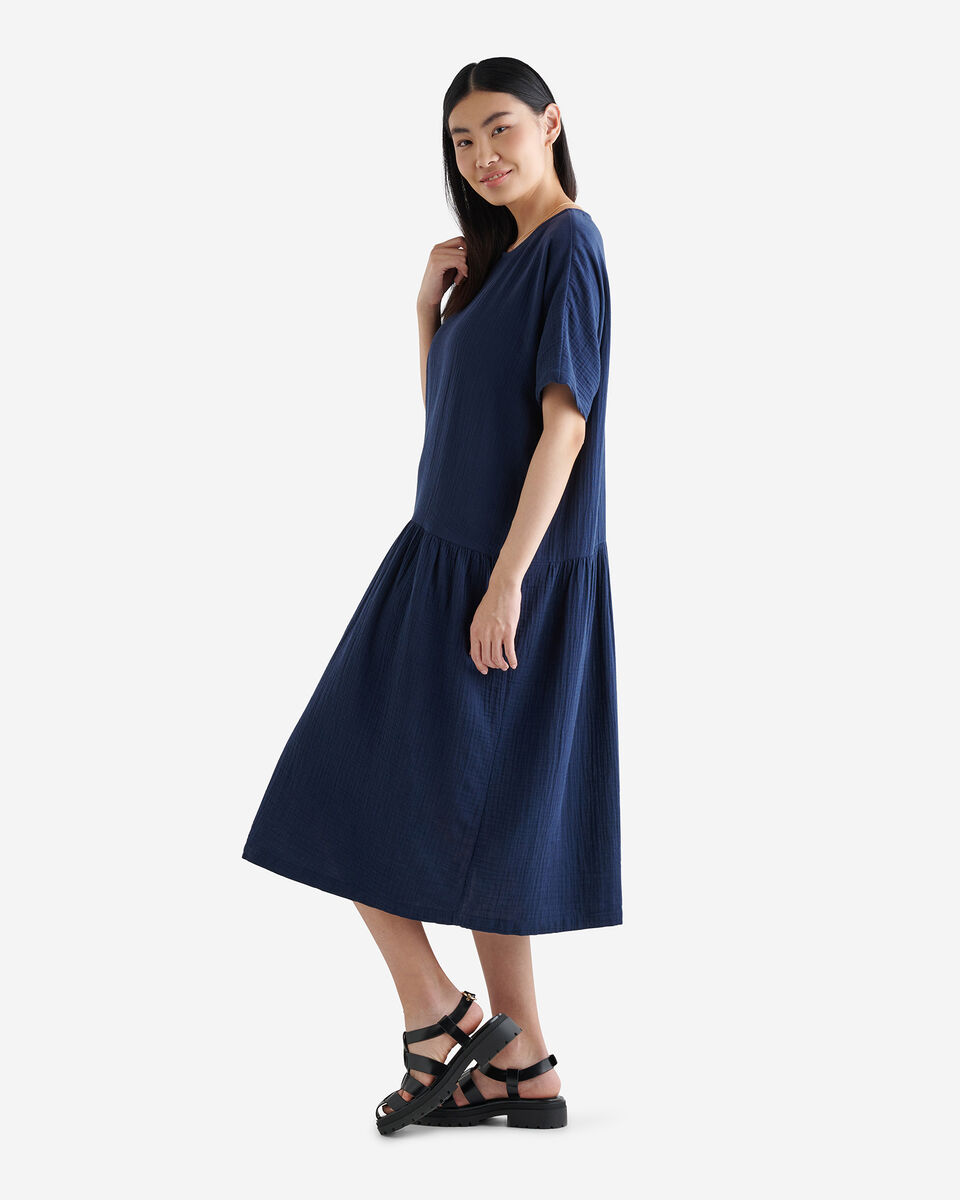 Robe à taille basse en gaze de coton Isla
