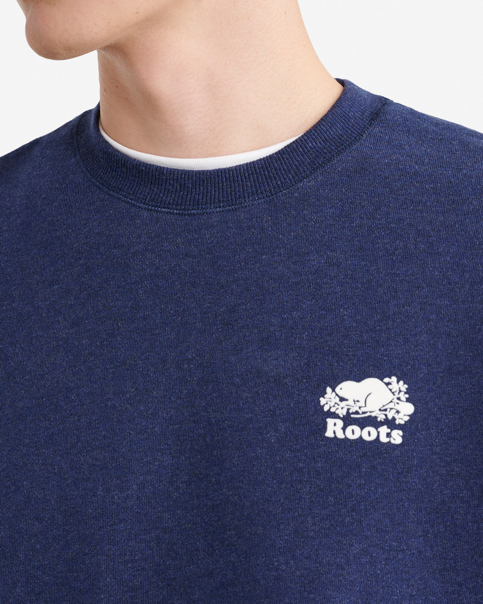 Chandail à col rond original décontracté en molleton de coton bio