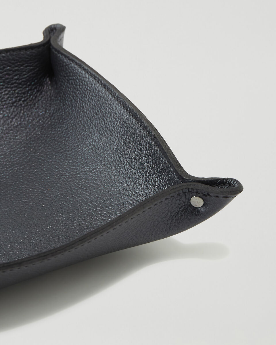 Large Leather Tray Metallic