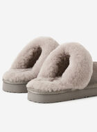 Womens Shearling Platform Slipper