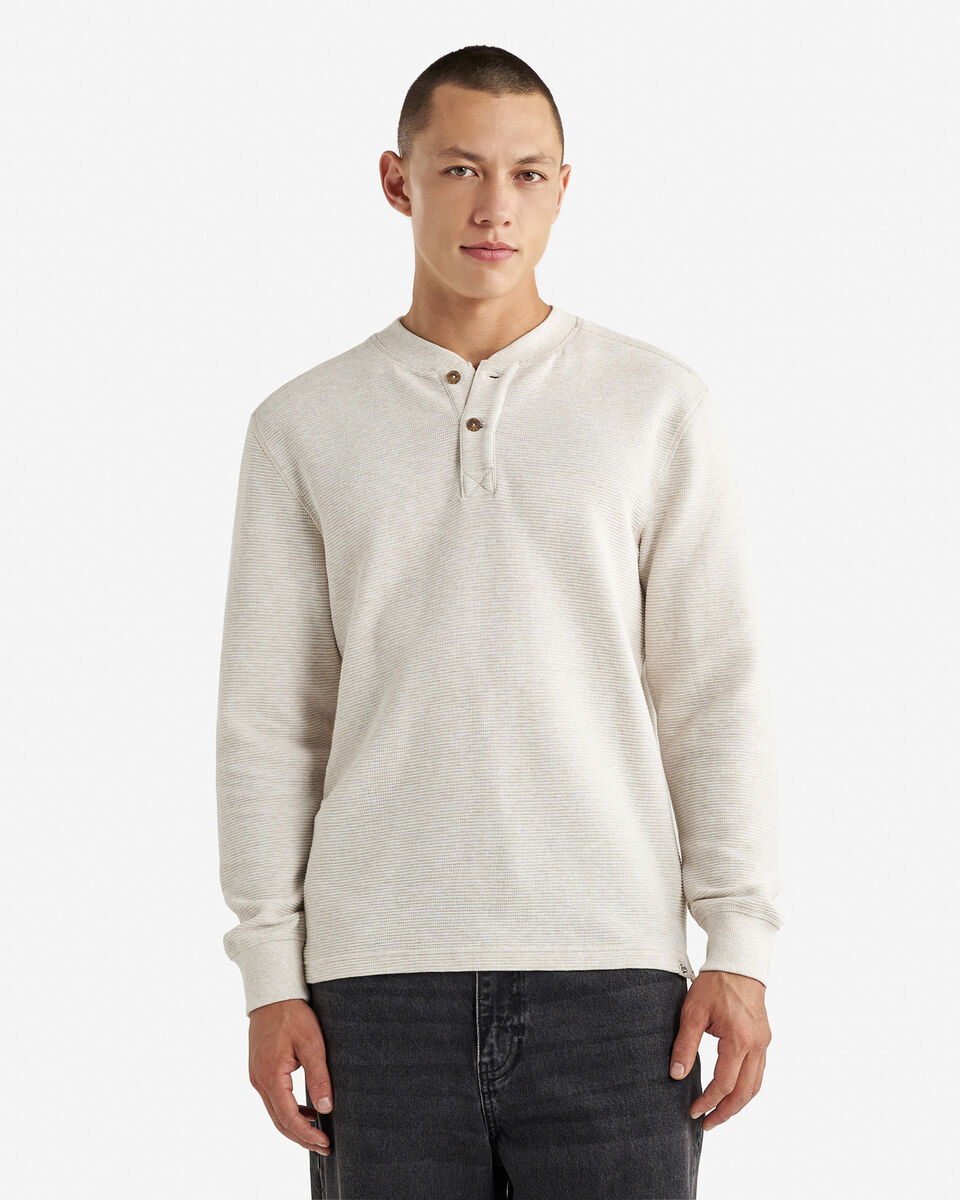 Chandail henley à col boutonné en tricot double Thompson