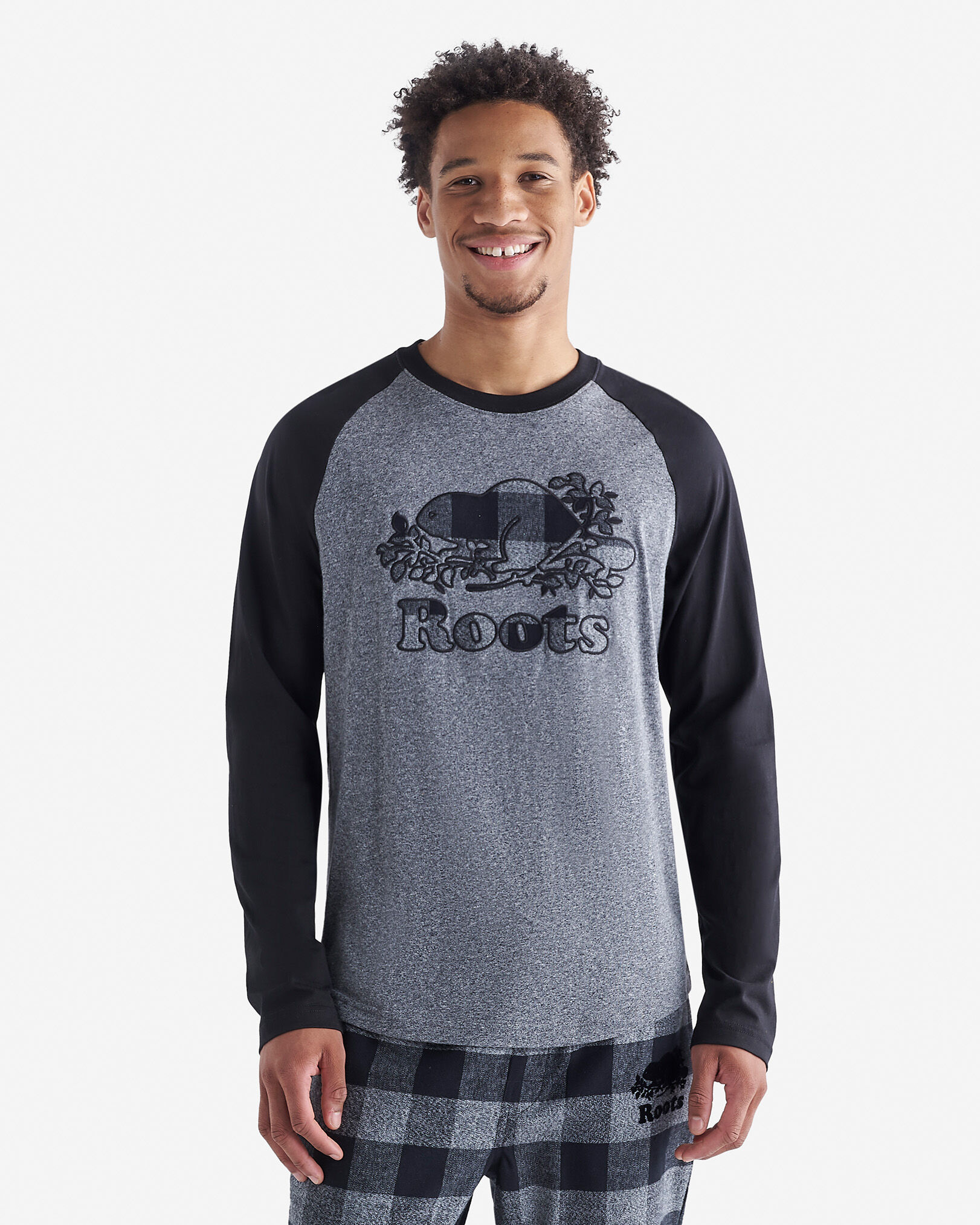 Mens Cooper Plaid Raglan Long Sleeve T-Shirt