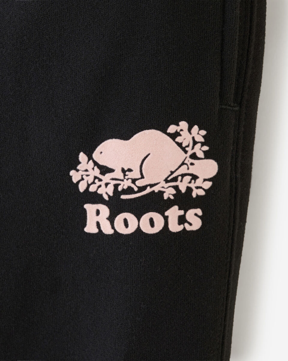 Pantalon ajusté à cheville côtelée en molleton de coton bio pour toutes-petites
