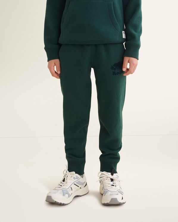Pantalon ajusté en molleton de coton bio ton-sur-ton Park pour garçon