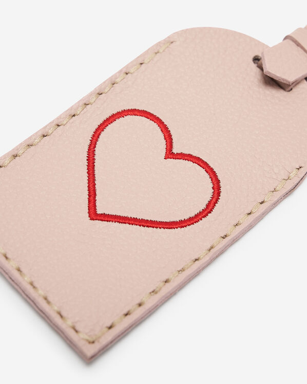 Étiquette de bagage en forme de cœur en cuir Cervino
