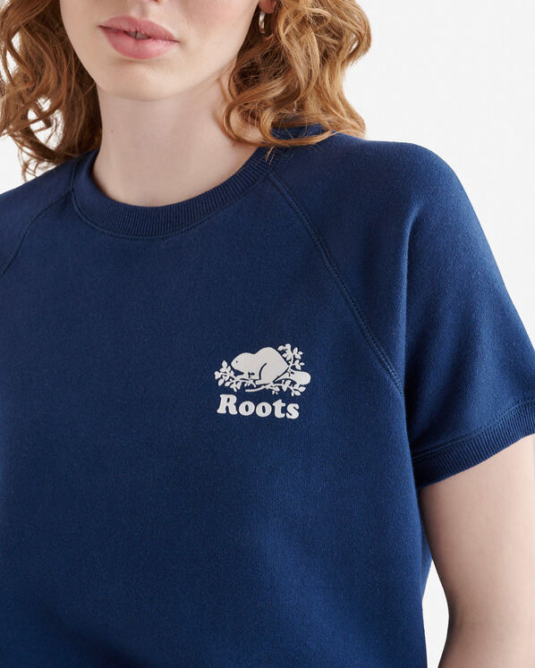 Chandail à col à glissière et manches courtes en coton bio Cooper