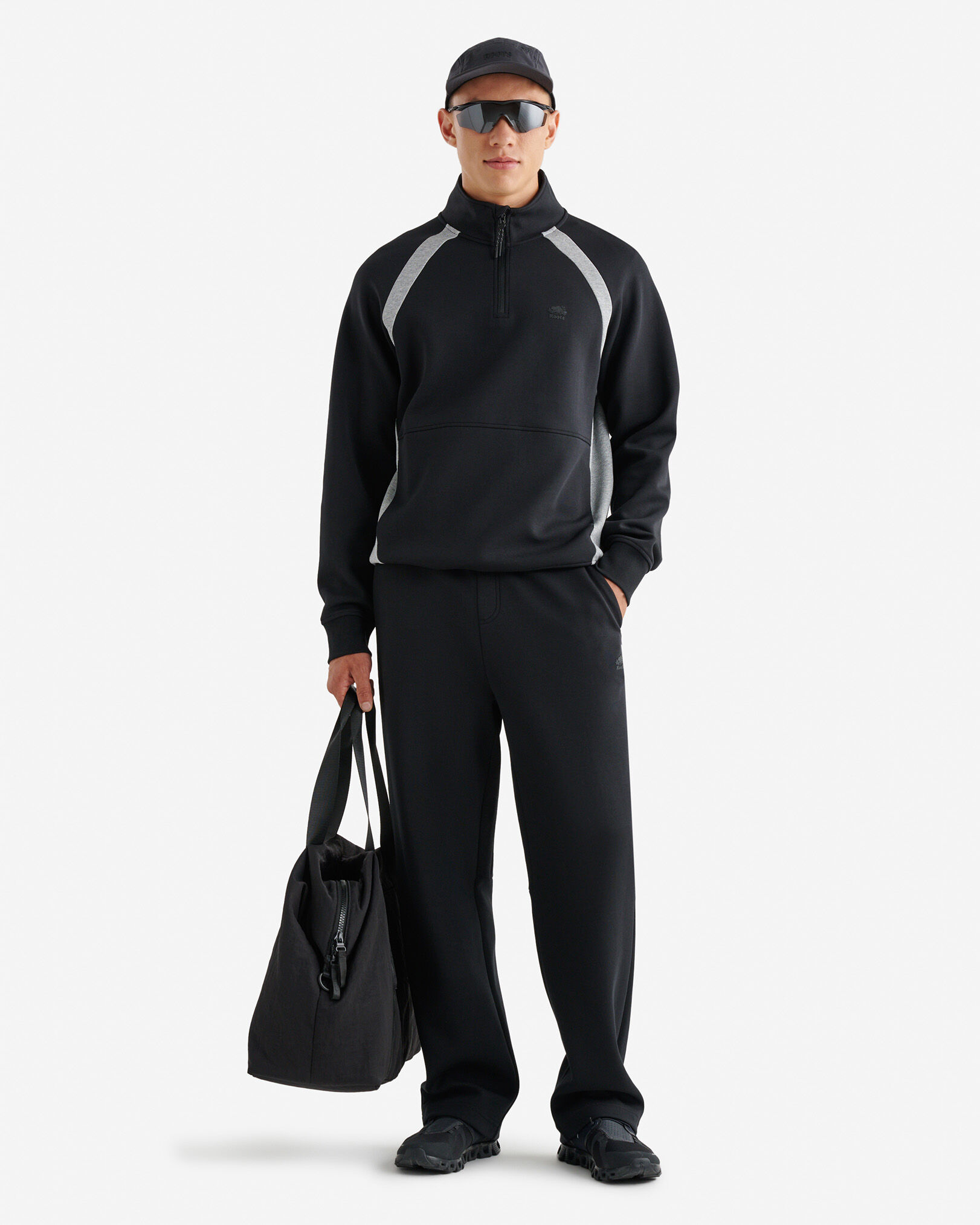 L'Appartement Half Sleeve Sweat ブラック logo emb half zip knit – BUNNY APARTMENT
