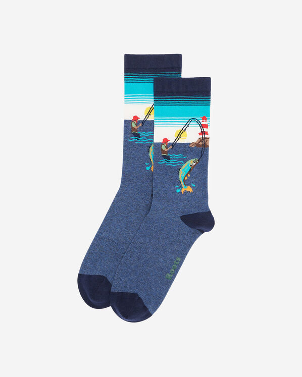 Adult Beaver Canoe Print Sock