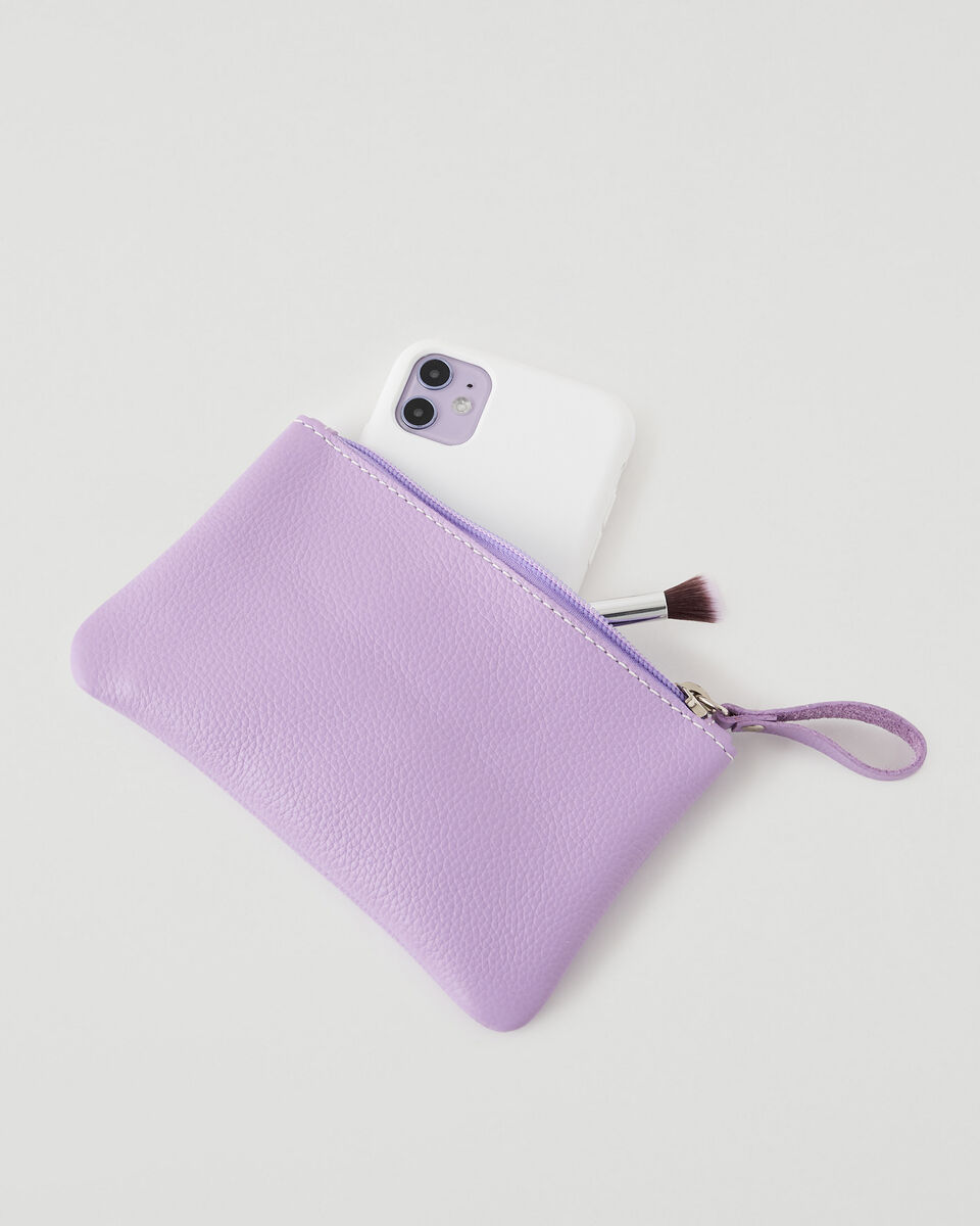 Pochette moyenne à glissière en cuir Cervino
