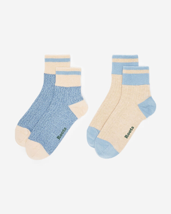Womens Cotton Cabin Ankle Sock 2 Pack