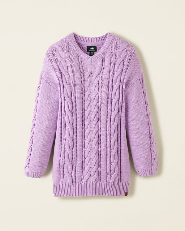 Girls Cable V-Neck Sweater Dress