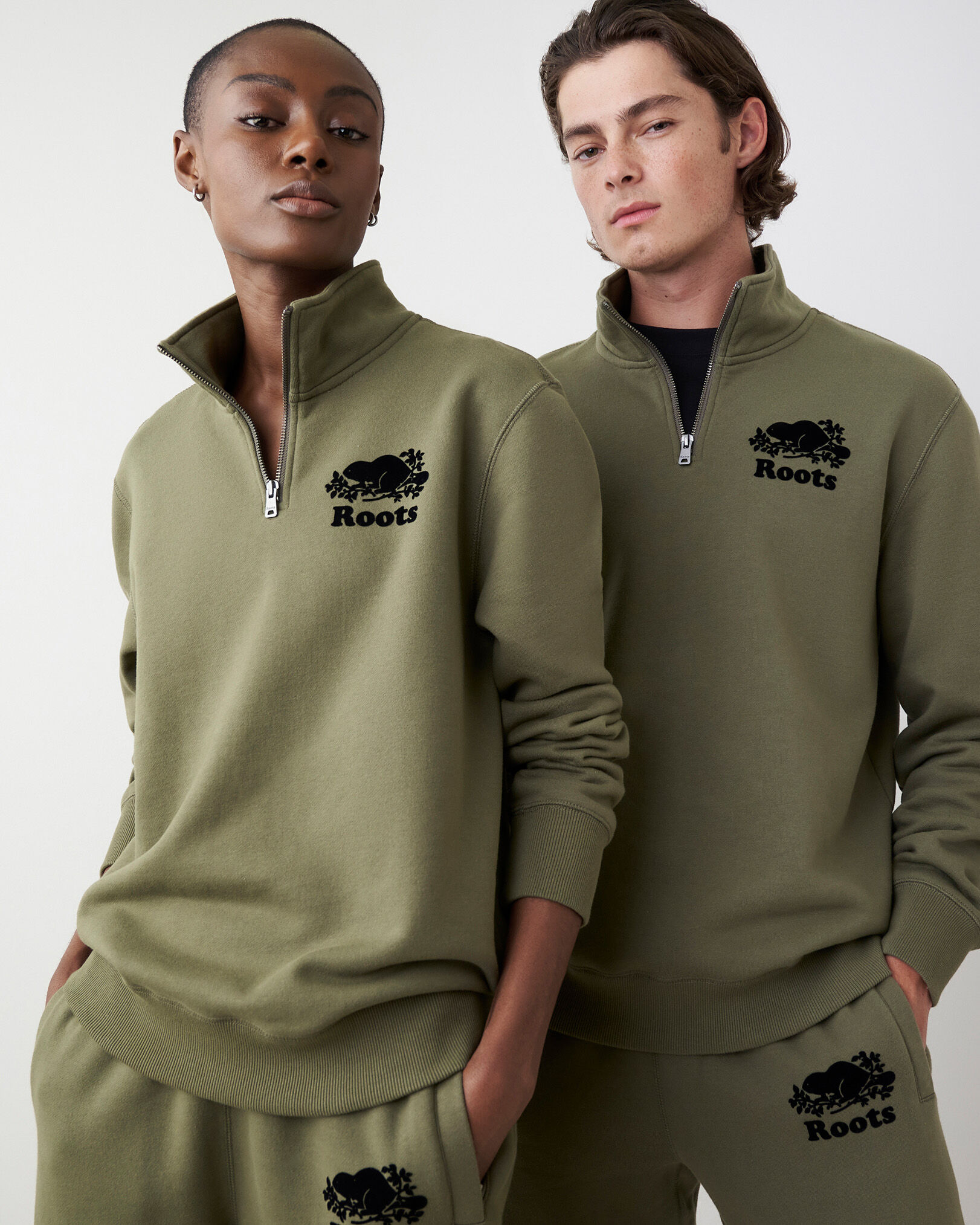 Roots quarter discount zip sweater